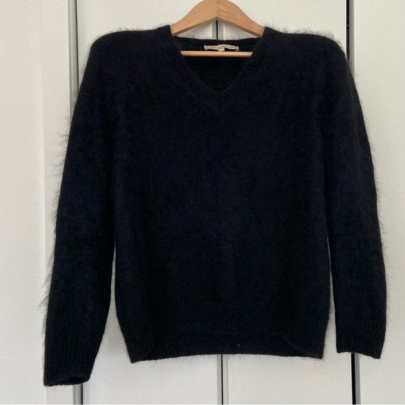 Vanessa Bruno - Angora V-Neck Sweater - Black Designer Size 1 80%Angora 20%Nylon - Picture 3 of 14